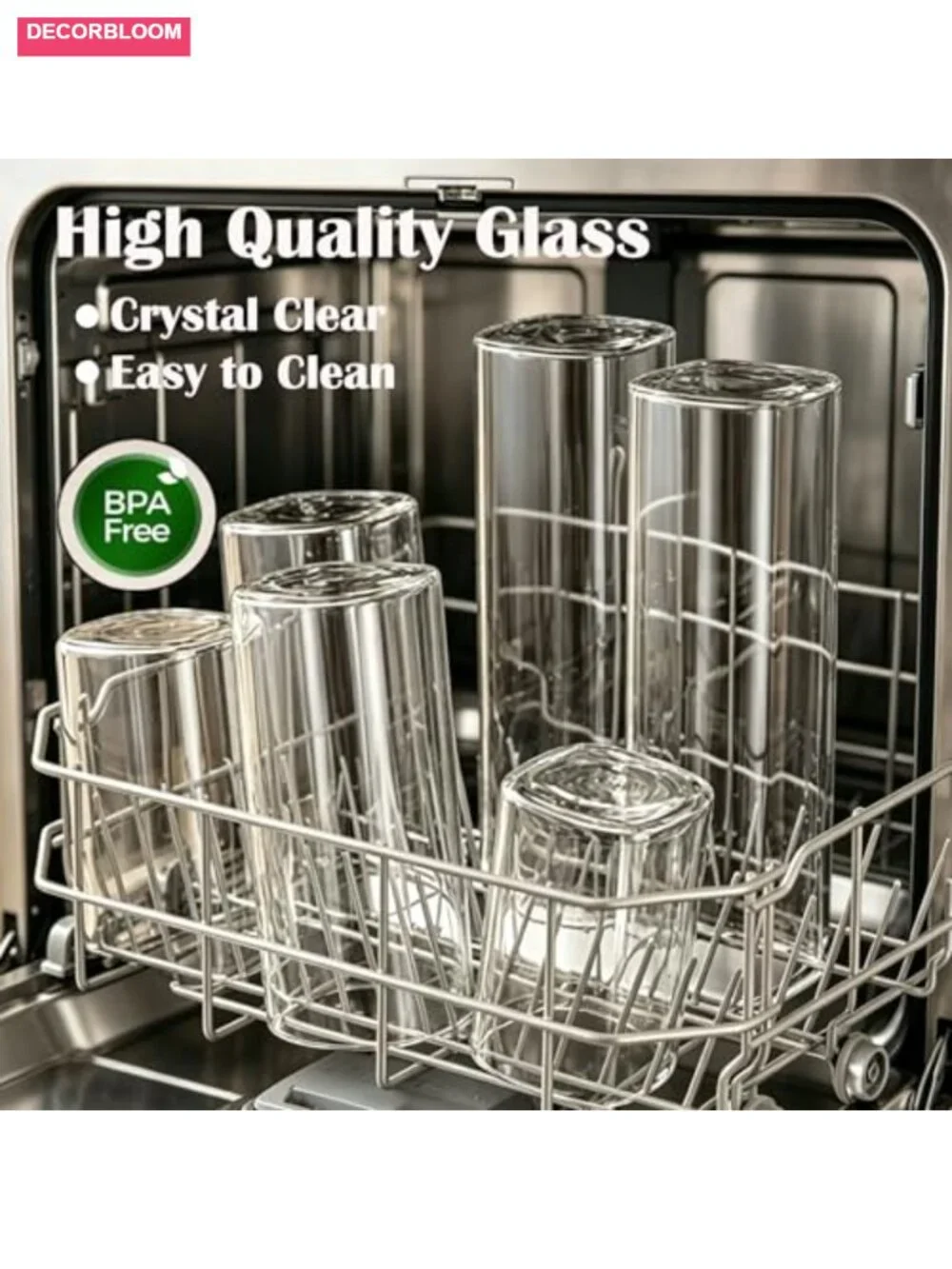 3-Pack 1.6 Qt Square Glass Storage Jars with Bamboo Lids, Airtight Canisters